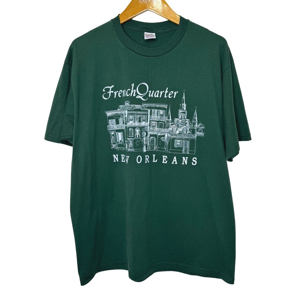 Vintage New Orleans French Quarter T-Shirt XL Green
